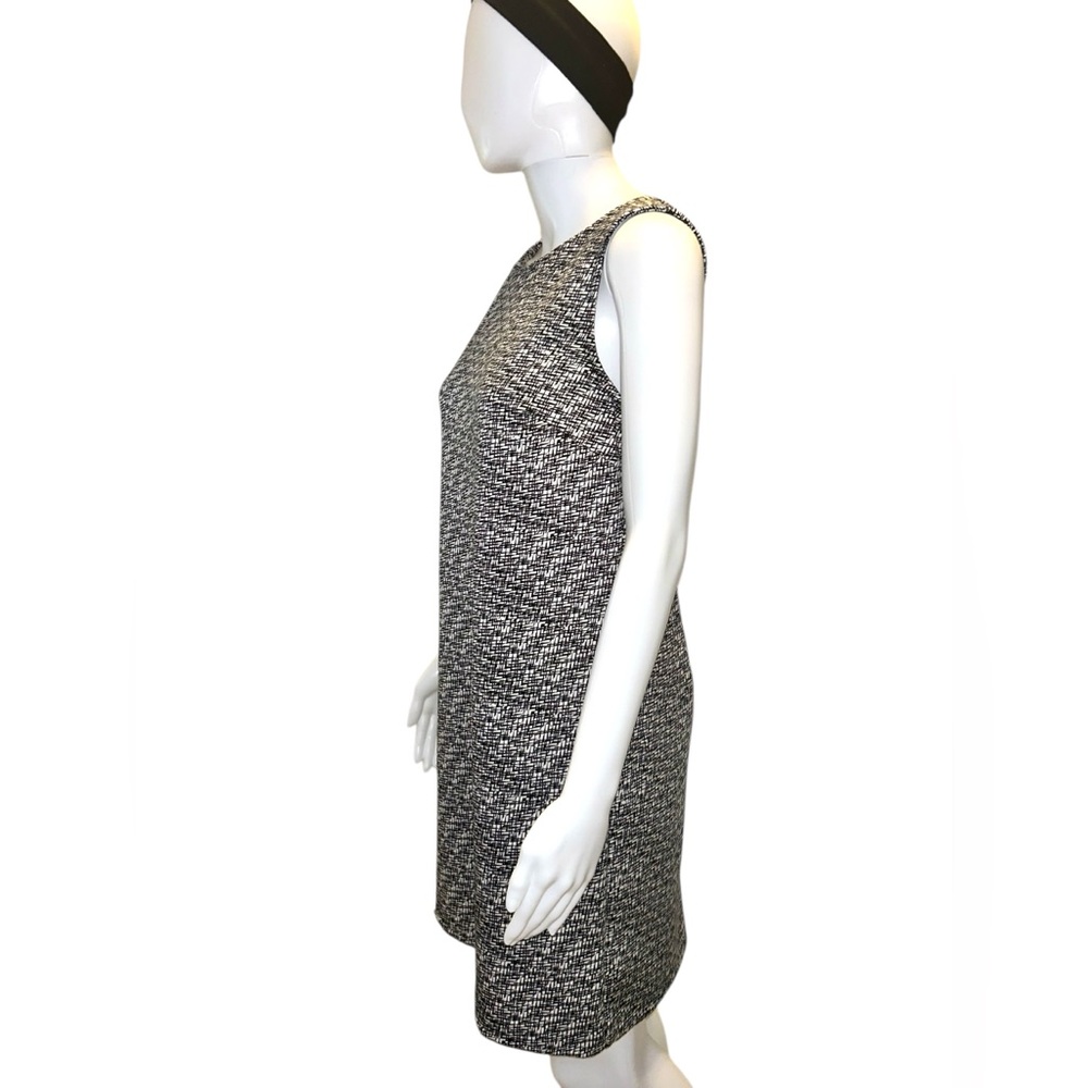 Worthington • Sleeveless Shift Dress, Stretch, Black & White, Small